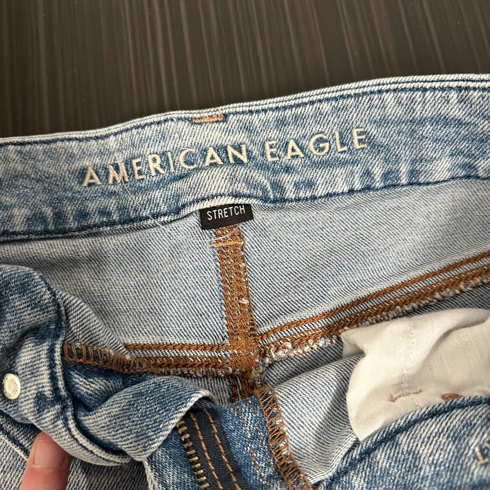 American Eagle Outfitters Distressed Light Blue Jean Shorts - Picture 2 of 4